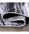 Viscon Abstract Marble Contemporary Light Gray/Black 2 ft. x 10 ft. Runner Rug