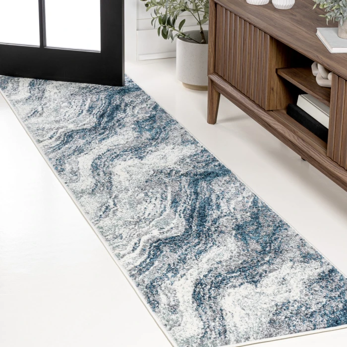 Jonathan Y SUPERSOFT Blue SEU300B 2ft. X 8ft. Rect. Rug