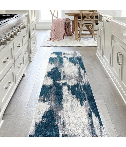 Jonathan Y SUPERSOFT Blue SEU302A 2ft. X 8ft. Rect. Rug