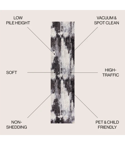 Jonathan Y SUPERSOFT Gray SEU302C 2ft. X 8ft. Rect. Rug