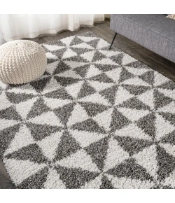 Jonathany London Shag SHG100A Beige/Dark Gray Area Rug 3 ft. X 5 ft. Rectangle