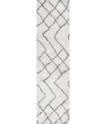 Inca Moroccan Diamond Shag Beige/Dark Gray 2 ft. x 8 ft. Runner Rug