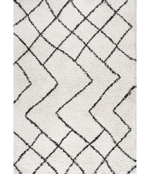 Inca Moroccan Diamond Shag Beige/Dark Gray 8 ft. x 10 ft. Area Rug