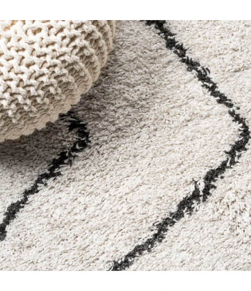 Inca Moroccan Diamond Shag Beige/Dark Gray 8 ft. x 10 ft. Area Rug
