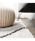 Inca Moroccan Diamond Shag Beige/Dark Gray 2 ft. x 8 ft. Runner Rug