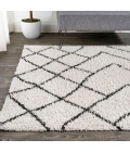 Inca Moroccan Diamond Shag Beige/Dark Gray 8 ft. x 10 ft. Area Rug