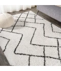 Inca Moroccan Diamond Shag Beige/Dark Gray 8 ft. x 10 ft. Area Rug