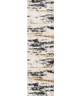 Nova Modern Bold Strie' Shag Beige/Black/Yellow 2 ft. x 8 ft. Runner Rug