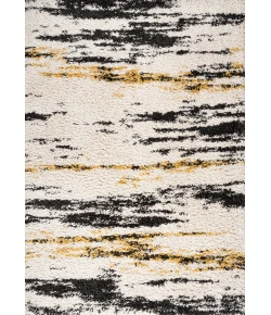 Jonathany London Shag SHG102A Beige/Black/Yellow Area Rug 3 ft. X 5 ft. Rectangle