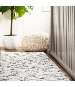 Jonathany London Shag SHG104A Beige/Dark Gray Area Rug 2 ft. 3 in. X 8 ft. Runner
