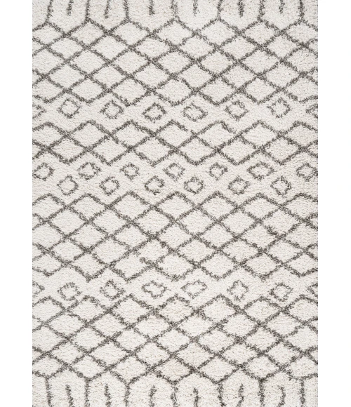 Algaida Moroccan Diamond Shag Beige/Dark Gray 3 ft. x 5 ft. Area Rug