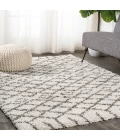 Algaida Moroccan Diamond Shag Beige/Dark Gray 3 ft. x 5 ft. Area Rug