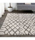 Algaida Moroccan Diamond Shag Beige/Dark Gray 3 ft. x 5 ft. Area Rug
