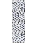Sineu Moroccan Diamond Shag Beige/Navy 2 ft. x 8 ft. Runner Rug