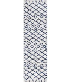 Jonathany London Shag SHG104B Beige/Navy Area Rug 2 ft. 3 in. X 8 ft. Runner