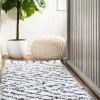 Jonathany London Shag SHG104B Beige/Navy Area Rug 2 ft. 3 in. X 8 ft. Runner