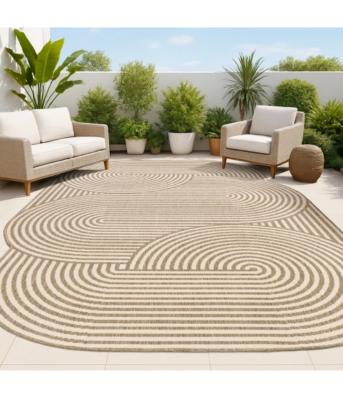 Jonathan Y SHAPES Brown SHP201A 6ft.7in. X 9ft.6in. Specialty Rug