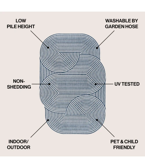 Jonathan Y SHAPES Blue SHP201C 6ft.7in. X 9ft.6in. Specialty Rug