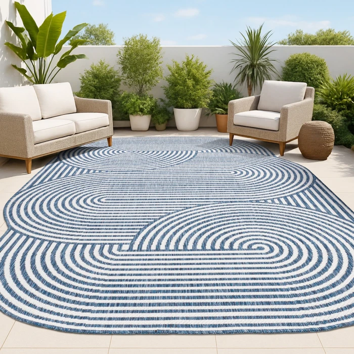 Jonathan Y SHAPES Blue SHP201C 6ft.7in. X 9ft.6in. Specialty Rug