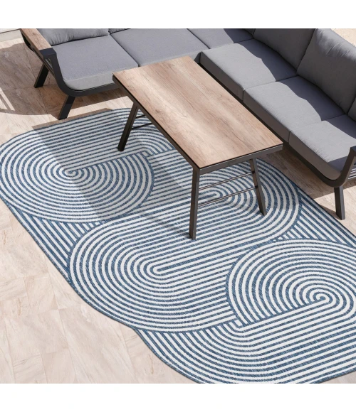 Jonathan Y SHAPES Blue SHP201C 6ft.7in. X 9ft.6in. Specialty Rug