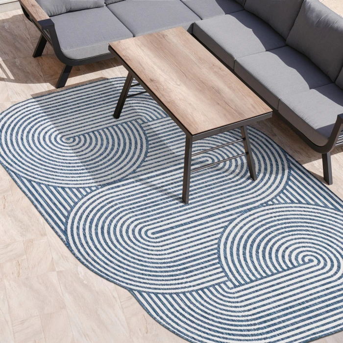 Jonathan Y SHAPES Blue SHP201C 6ft.7in. X 9ft.6in. Specialty Rug