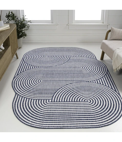 Jonathan Y SHAPES Blue SHP201C 6ft.7in. X 9ft.6in. Specialty Rug