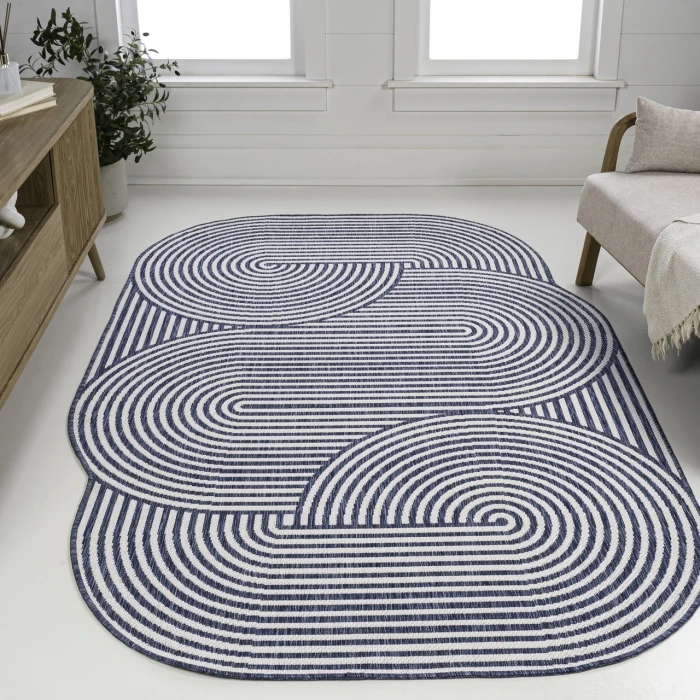 Jonathan Y SHAPES Blue SHP201C 6ft.7in. X 9ft.6in. Specialty Rug