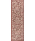 Tela Bohemian Textured Weave Floral Red/Taupe 2 ft. x 8 ft. Indoor/Outdoor Runner Rug