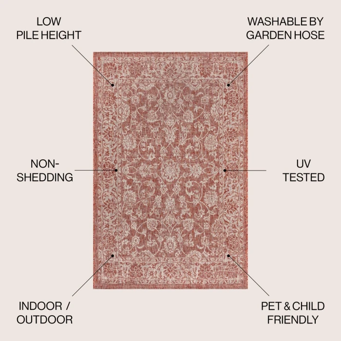 Jonathan Y SANTA MONICA Red SMB100A 6ft. X 9ft. Rect. Rug