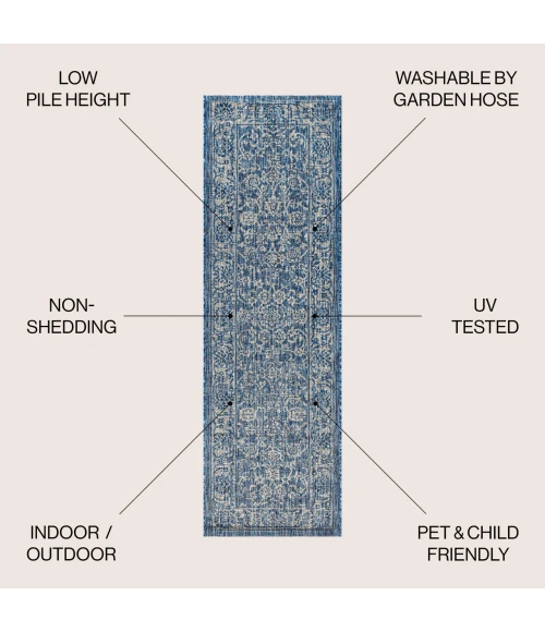 Jonathan Y SANTA MONICA Blue SMB100B 2ft.-2in. X 10ft. Rect. Rug