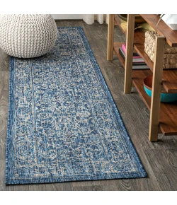 Jonathany Santa Monica SMB100B Navy/Gray Area Rug 2 ft. 2 in. X 8 ft. Runner
