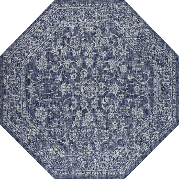 Jonathan Y SANTA MONICA Blue SMB100B 5ft.-3in. Octagon Rug