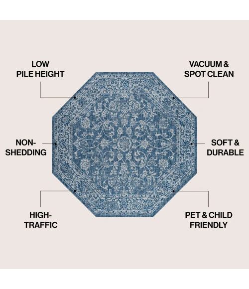 Jonathan Y SANTA MONICA Blue SMB100B 5ft.-3in. Octagon Rug