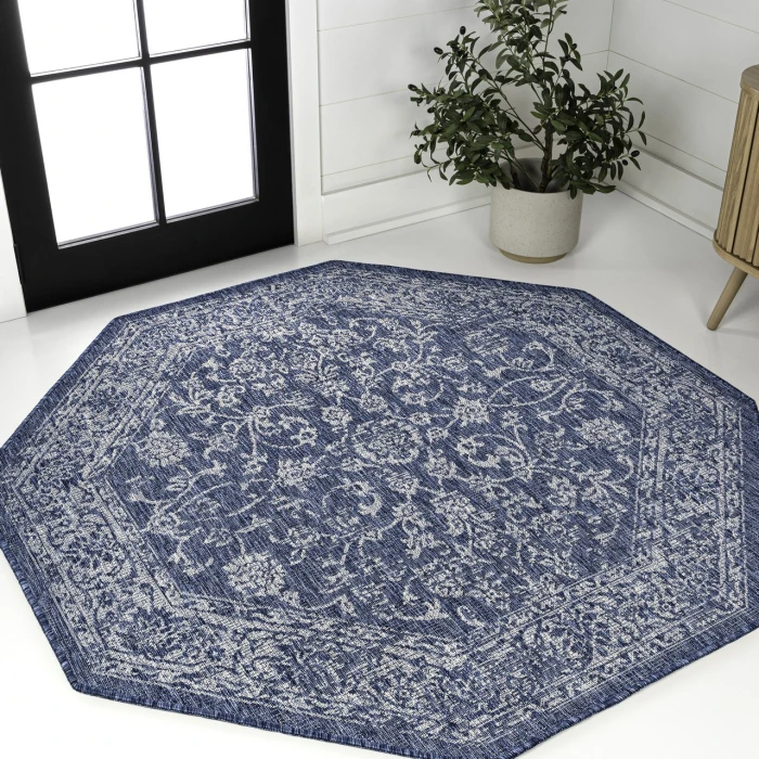 Jonathan Y SANTA MONICA Blue SMB100B 5ft.-3in. Octagon Rug