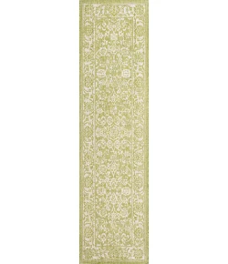 Jonathany Santa Monica SMB100D Green/Cream Area Rug 2 ft. 2 in. X 8 ft. Runner