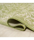 Tela Bohemian Textured Weave Floral Green/Cream 2 ft. x 8 ft. Indoor/Outdoor Runner Rug