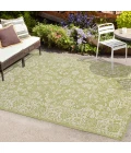 Tela Bohemian Textured Weave Floral Green/Cream 4 ft. x 6 ft. Indoor/Outdoor Area Rug