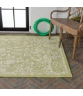 Tela Bohemian Textured Weave Floral Green/Cream 4 ft. x 6 ft. Indoor/Outdoor Area Rug
