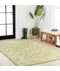 Tela Bohemian Textured Weave Floral Green/Cream 4 ft. x 6 ft. Indoor/Outdoor Area Rug
