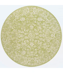 Jonathany Santa Monica SMB100D Green/Cream Area Rug 5 ft. 3 in. X 5 ft. 3 in. Round