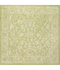 Tela Bohemian Textured Weave Floral Green/Cream 5' Square Indoor/Outdoor Area Rug