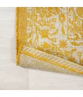 Tela Bohemian Textured Weave Floral Yellow/Cream 2 ft. x 8 ft. Indoor/Outdoor Runner Rug