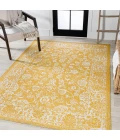 Tela Bohemian Textured Weave Floral Yellow/Cream 8 ft. x 10 ft. Indoor/Outdoor Area Rug