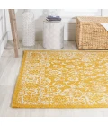 Tela Bohemian Textured Weave Floral Yellow/Cream 8 ft. x 10 ft. Indoor/Outdoor Area Rug