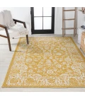 Tela Bohemian Textured Weave Floral Yellow/Cream 8 ft. x 10 ft. Indoor/Outdoor Area Rug
