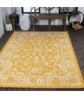 Tela Bohemian Textured Weave Floral Yellow/Cream 8 ft. x 10 ft. Indoor/Outdoor Area Rug