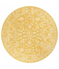 Tela Bohemian Textured Weave Floral Yellow/Cream 5' Round Indoor/Outdoor Area Rug