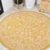 Jonathany Santa Monica SMB100E Yellow/Cream Area Rug 5 ft. 3 in. X 5 ft. 3 in. Round