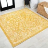 Jonathany Santa Monica SMB100E Yellow/Cream Area Rug 5 ft. 3 in. X 5 ft. 3 in. Square