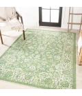 Tela Bohemian Textured Weave Floral Cream/Green 4 ft. x 6 ft. Indoor/Outdoor Area Rug